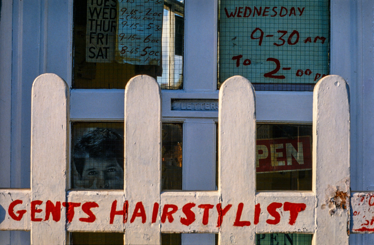 #1 Gents, Hairdressers, Three Colts Lane, Bethnal Green, Tower Hamlets, 1984