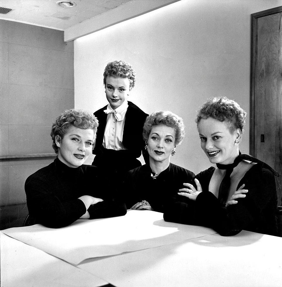 #26 Faye Emerson with Denise Darcel, Peggy Ann Garner, and Ann Sothern, 1952.