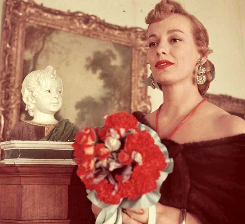 #33 Faye Emerson with roses, 1960s.