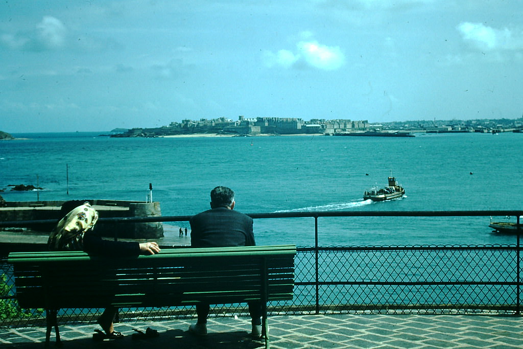 #22 Looking at St Malo from Dinard, Brittany, France, 1954