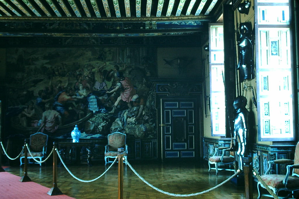 #52 Chateau de Cheverny- Guard Room, France, 1954