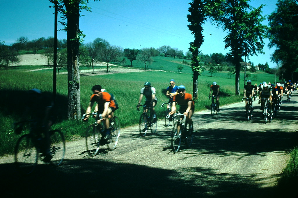#59 Bicycle Race in Loire, France, 1954