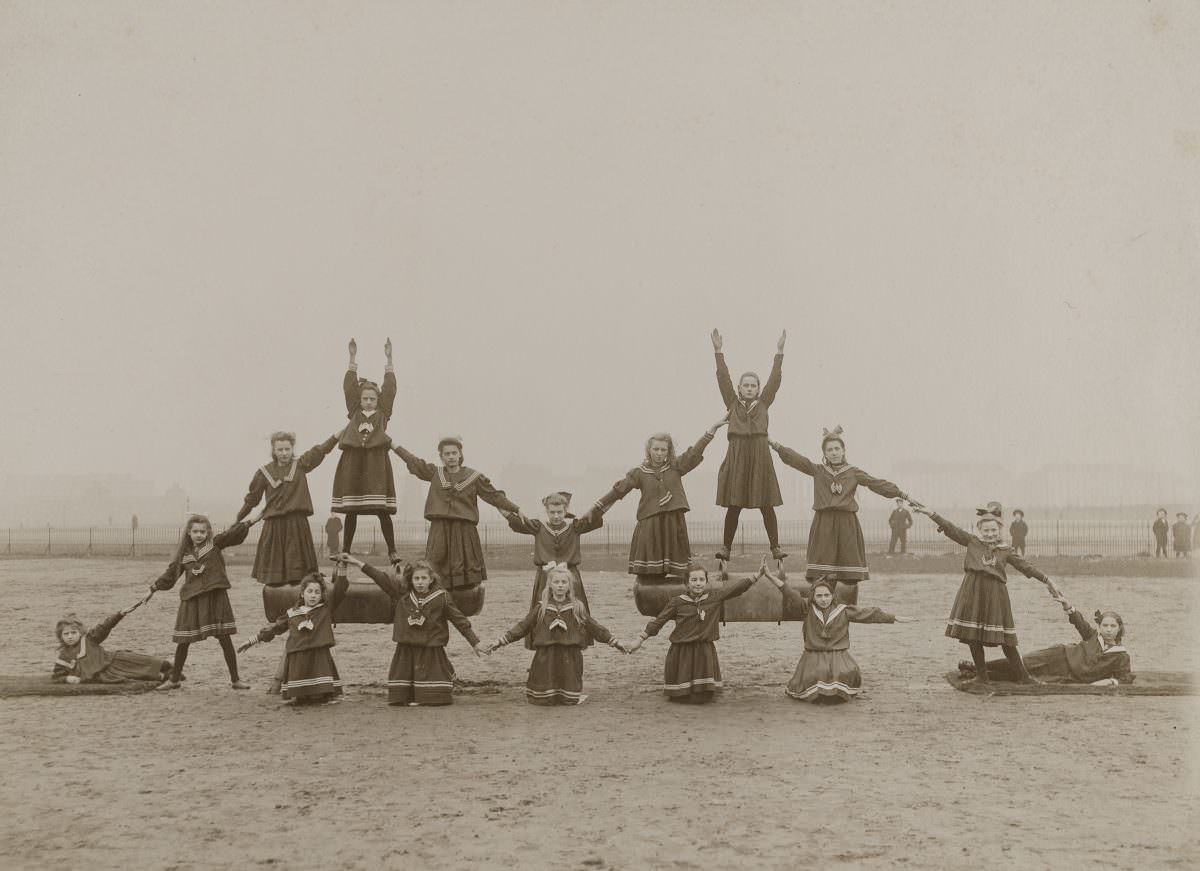 German Women Practicing Swedish Gymnastics in Heinrich, Germany in the 1900s Sports