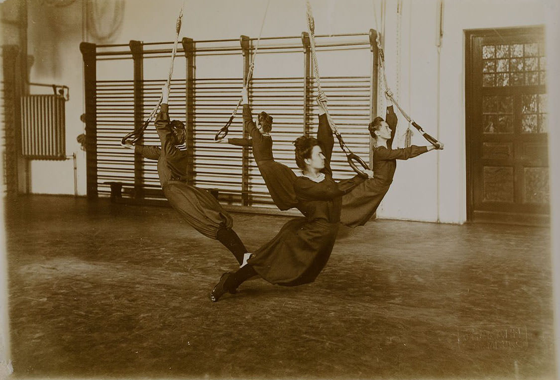 German Women Practicing Swedish Gymnastics in Heinrich, Germany in the 1900s Sports