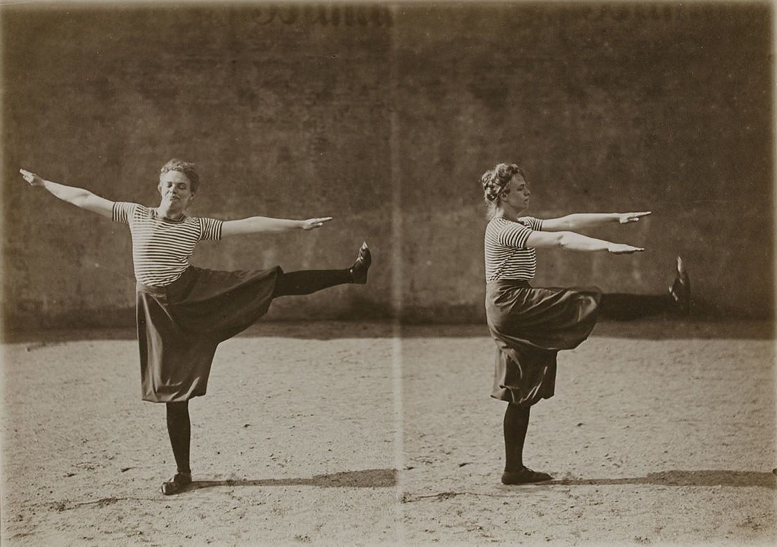 German Women Practicing Swedish Gymnastics in Heinrich, Germany in the 1900s Sports