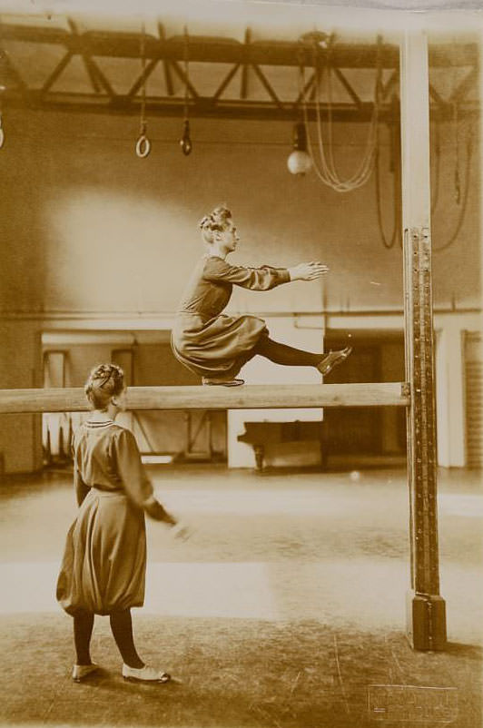 #13 German Women Practicing Swedish Gymnastics in Heinrich, Germany in the 1900s #13 Sports