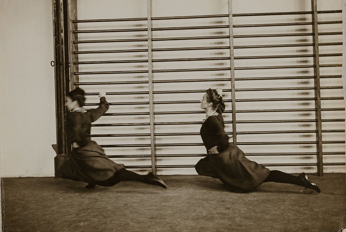 German Women Practicing Swedish Gymnastics in Heinrich, Germany in the 1900s Sports
