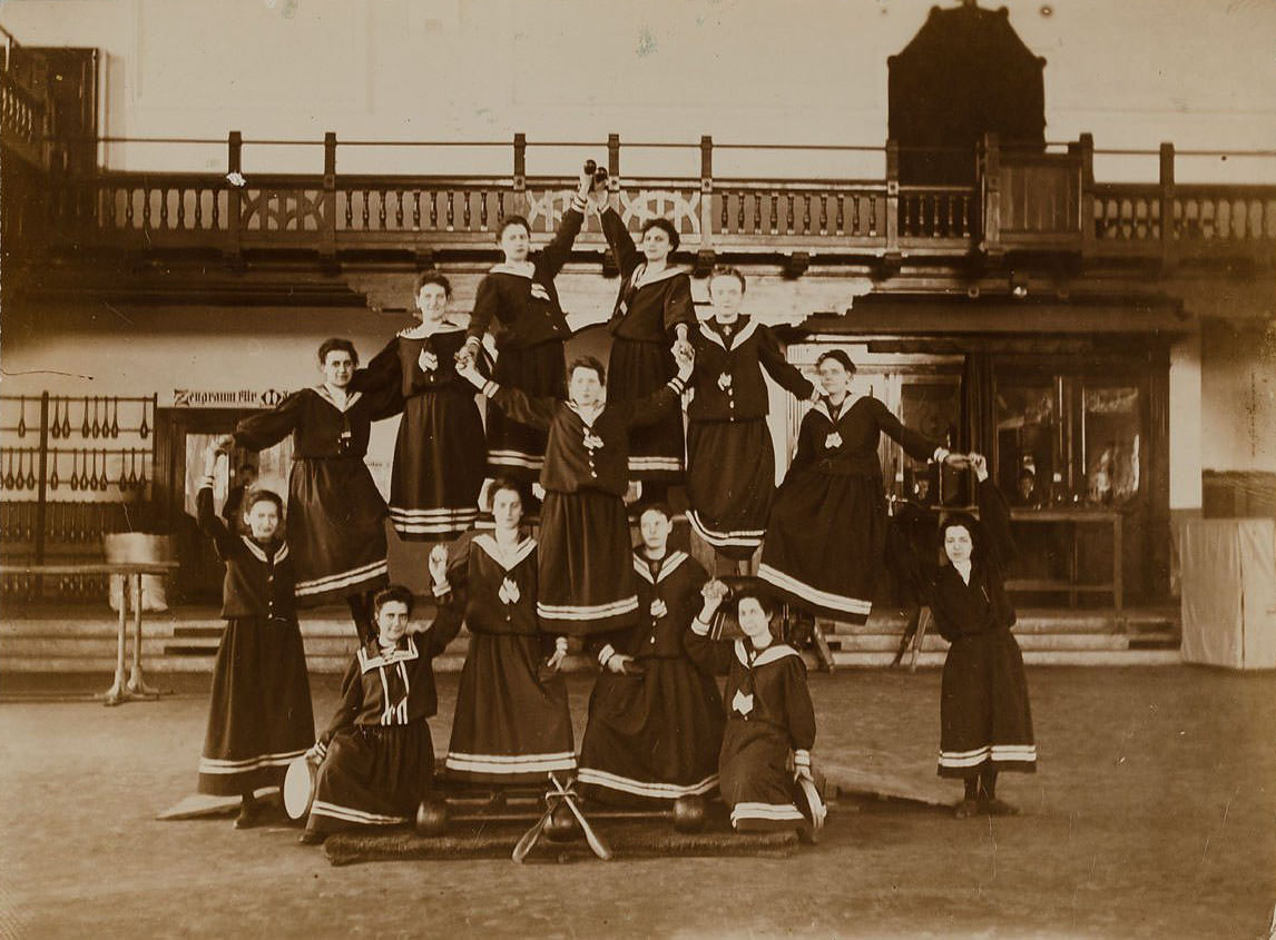 German Women Practicing Swedish Gymnastics in Heinrich, Germany in the 1900s Sports