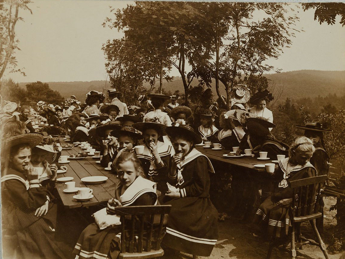 German Women Practicing Swedish Gymnastics in Heinrich, Germany in the 1900s Sports