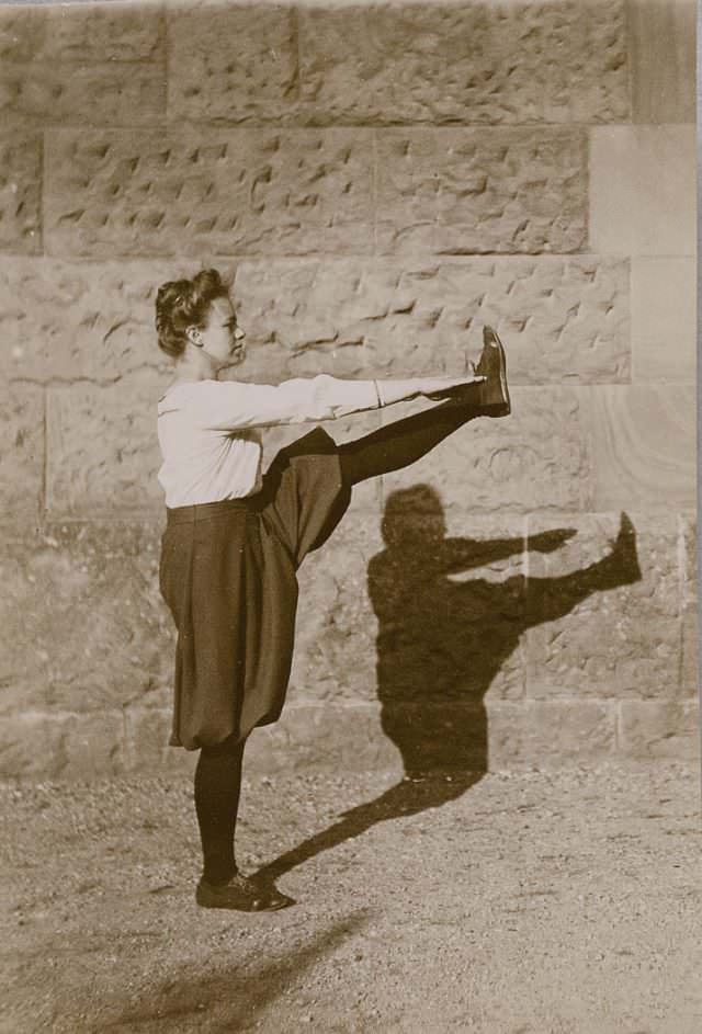 German Women Practicing Swedish Gymnastics in Heinrich, Germany in the 1900s Sports