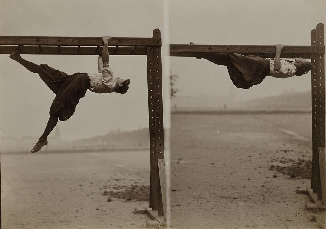 German Women Practicing Swedish Gymnastics in Heinrich, Germany in the 1900s Sports
