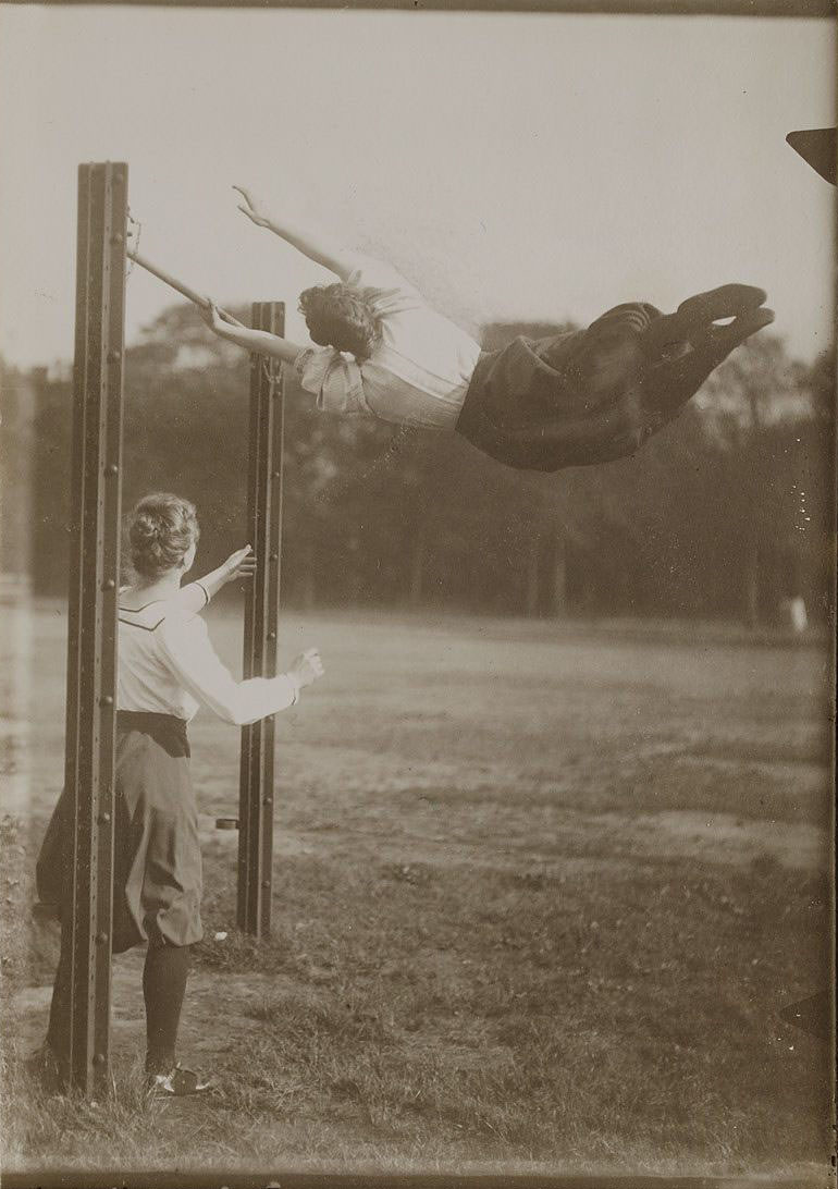 German Women Practicing Swedish Gymnastics in Heinrich, Germany in the 1900s Sports