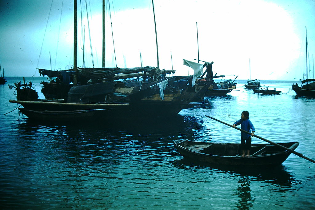 #12 Junks by Stanley Beach, Hong Kong, 1952