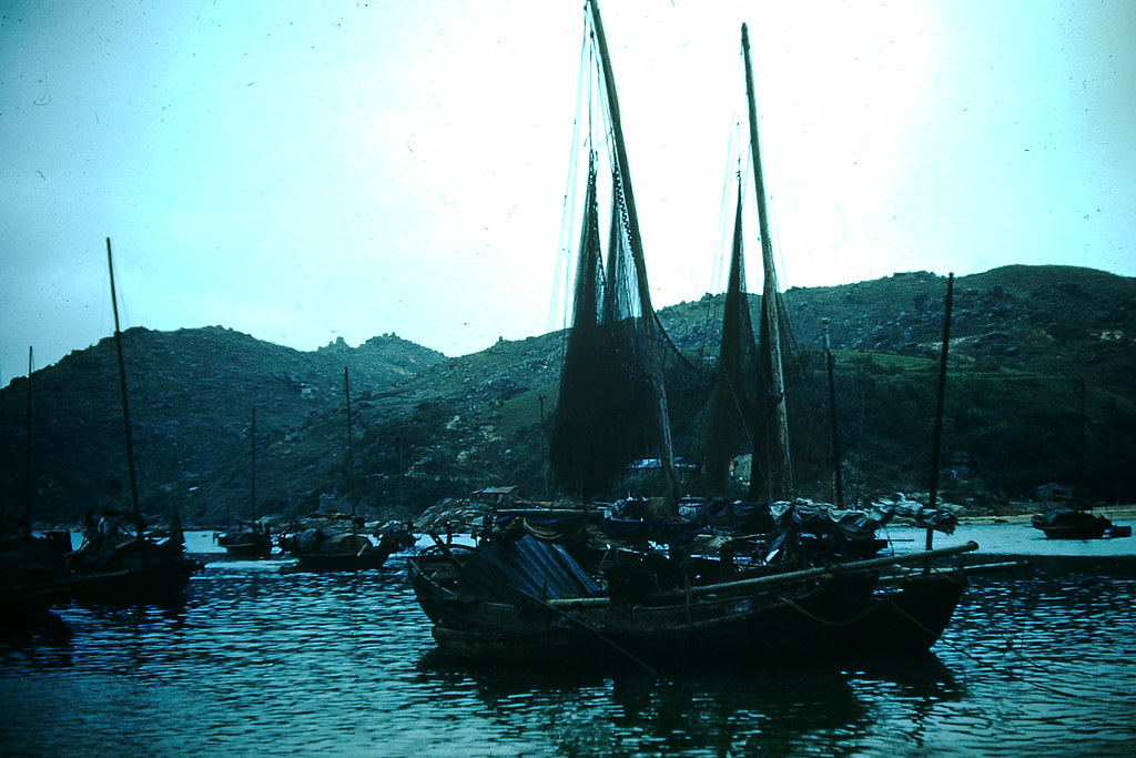 #10 Junks by Stanley Beach, Hong Kong, 1952