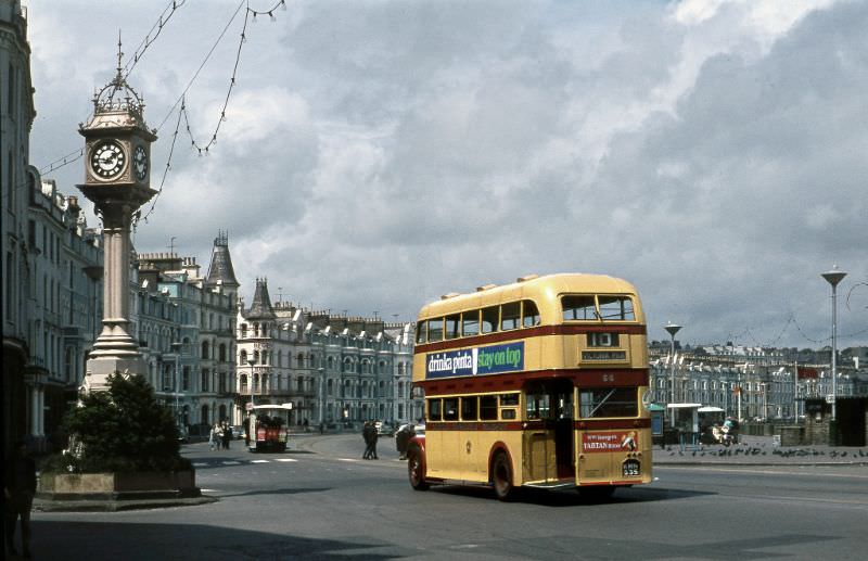 #12 Douglas IOM Regent No.64 with Horse Tram Loch Prom, 27 June 1971