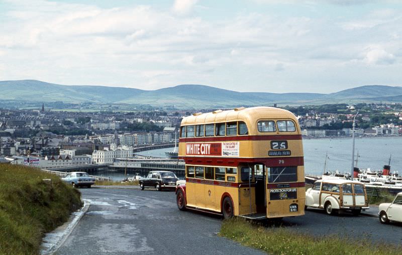 #14 Douglas Regent No.70 (rear) at Douglas Head, 28 June 1971