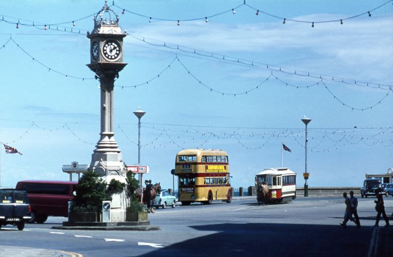 #15 Douglas Sea Terminal with Regent No.65 & Saloon Horse Tram No.1, 28 June 1971