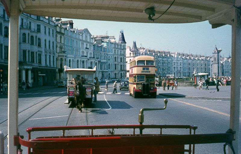#5 Horse Tram & Corpn. Regent No.56 at the Clock Tower, 5 August 1970