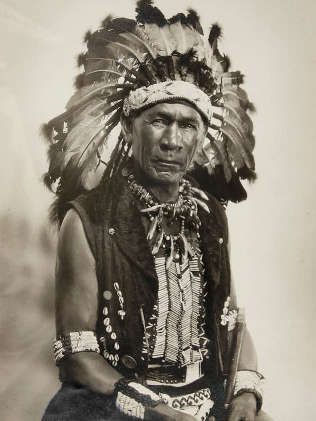 #25 Unknown Native American Indian with ornate headdress