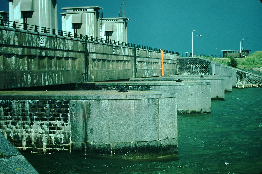 #12 Locks at Kornwerderzand Dyke across North Sea, Netherlands, 1954
