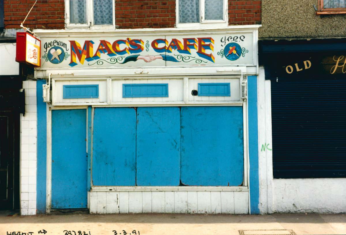 #20 Mac’s Cafe, Hermit Road, West Ham, Newham, 1991