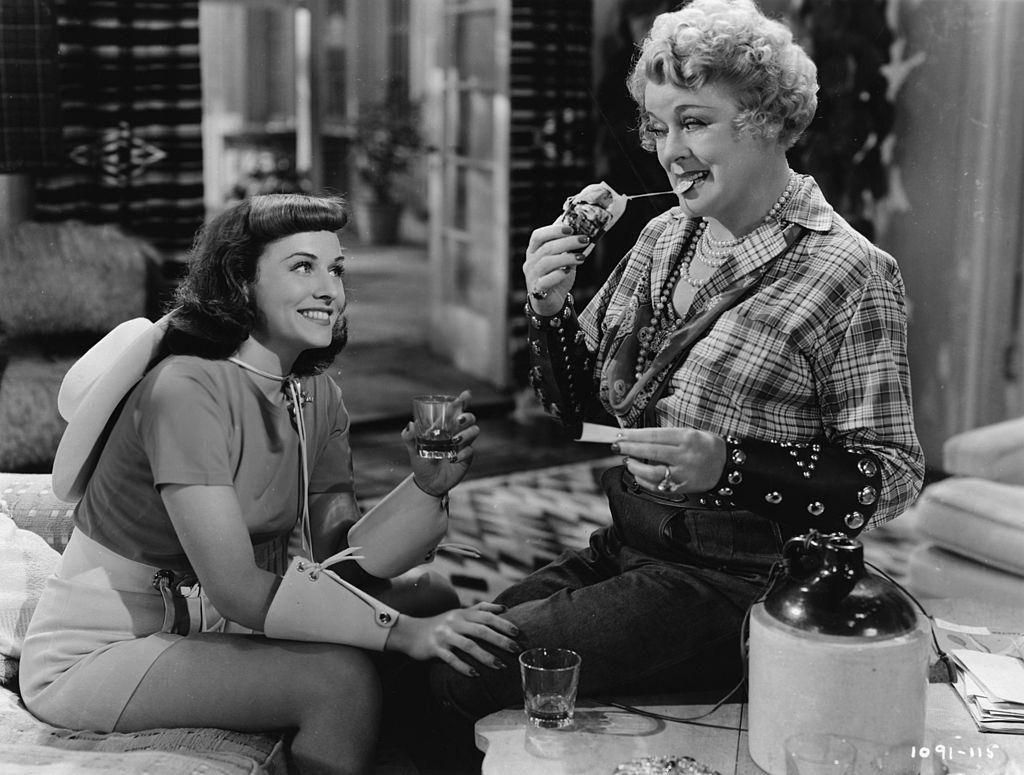 #53 Paulette Goddard with Mary Boland in a scene from ‘The Women’, 1939.