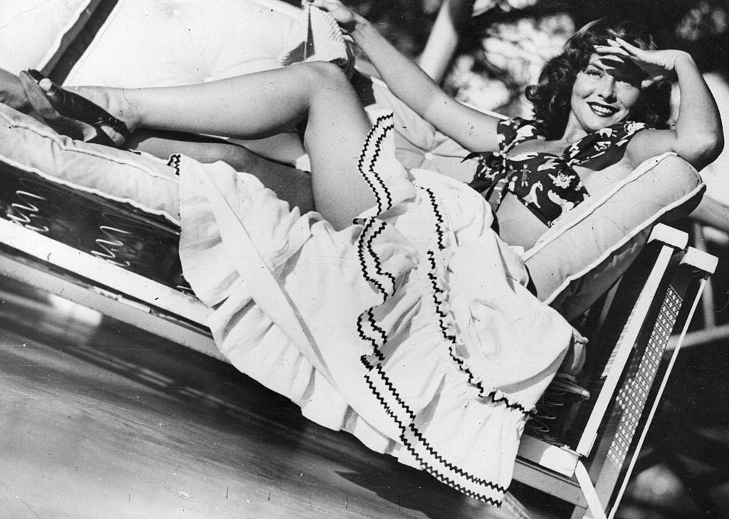 #3 Paulette Goddard relaxing in the sun, 1935.