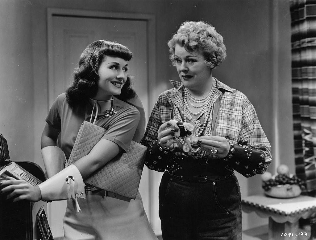 #43 Paulette Goddard with Mary Boland in a scene from ‘The Women’, 1939.
