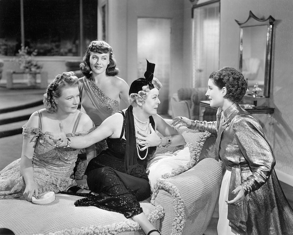 #44 Paulette Goddard with Mary Boland, Norma Shearer and Phylis Povah in the movie ‘The Women’, 1939.