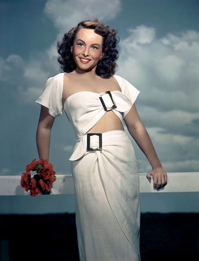 #16 Paulette Goddard in white dress, 1940.