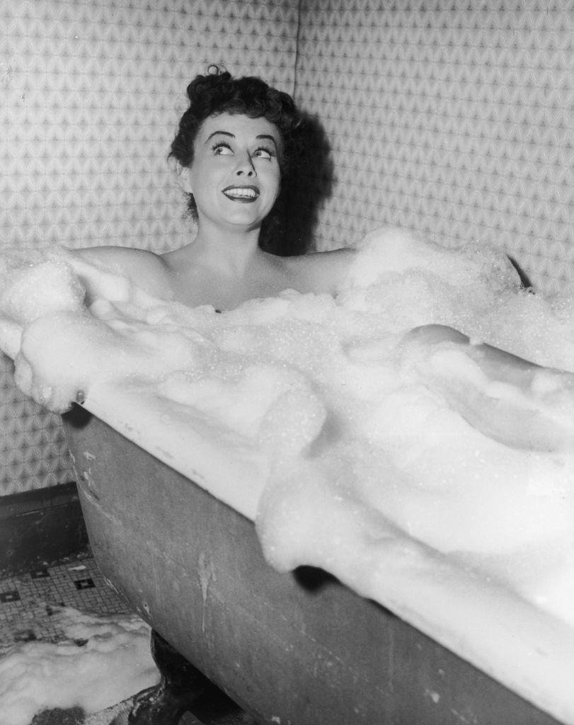 #18 Paulette Goddard in a bubble bath, 1945.