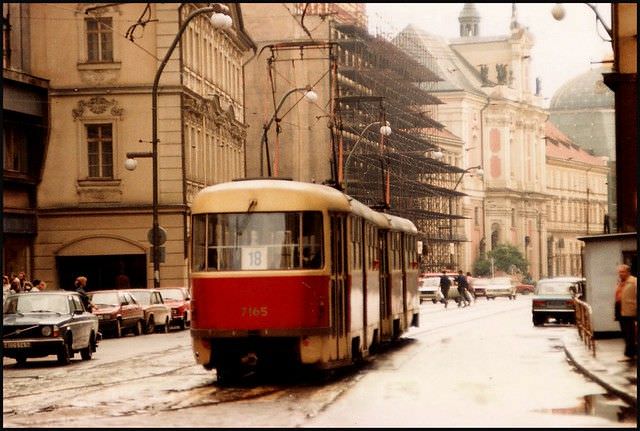 #23 A tram trundles at a leisurely pace through the Nové Město towards the National Theatre