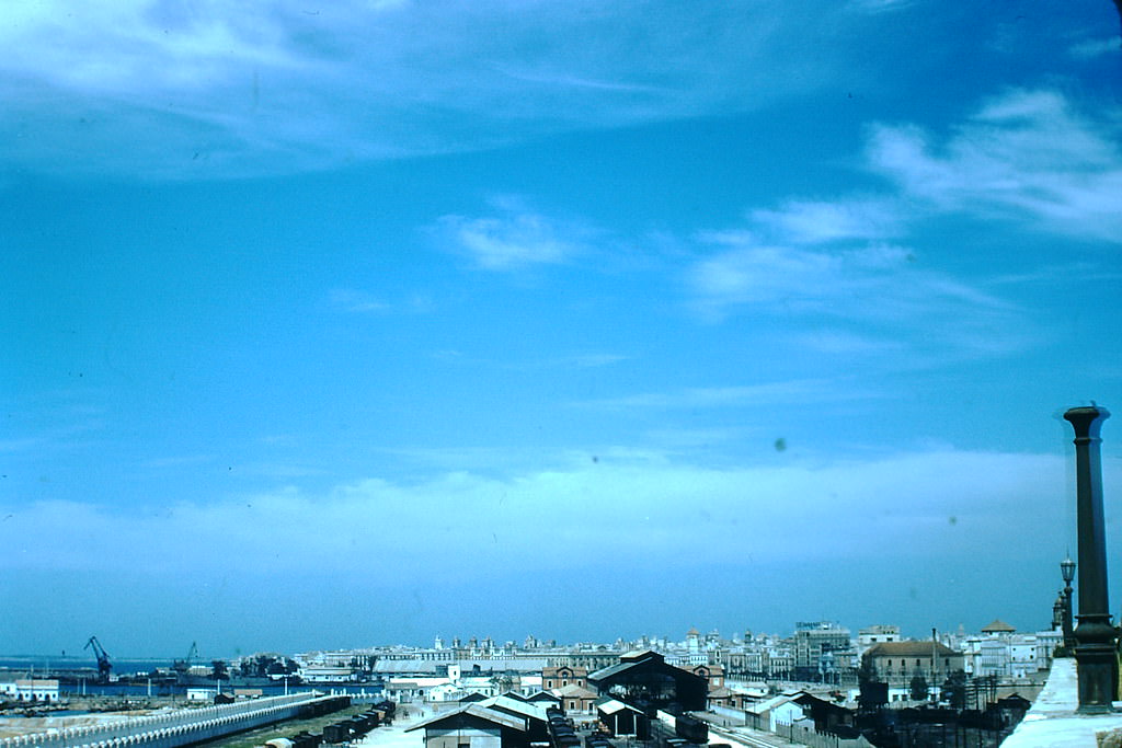 #28 Rail yards and Harbor, Cadiz. Spain, 1954