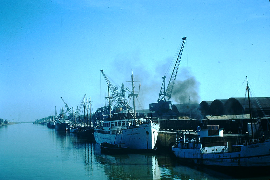 #35 Docks on River Cevilla, Spain, 1954