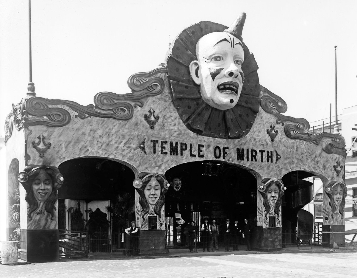 #28 The Temple of Mirth concession on the Pike provided fairgoers entertainment with distorting mirrors, a cave of winds, and other novelties