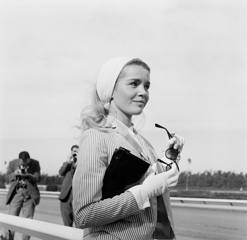 #54 Tuesday Weld attends a horse race in Los Angeles, 1961.