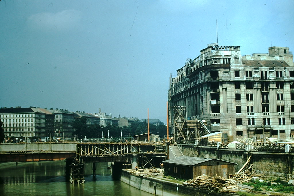 #19 Bomb Damage along Donau Canal, Vienna, 1953
