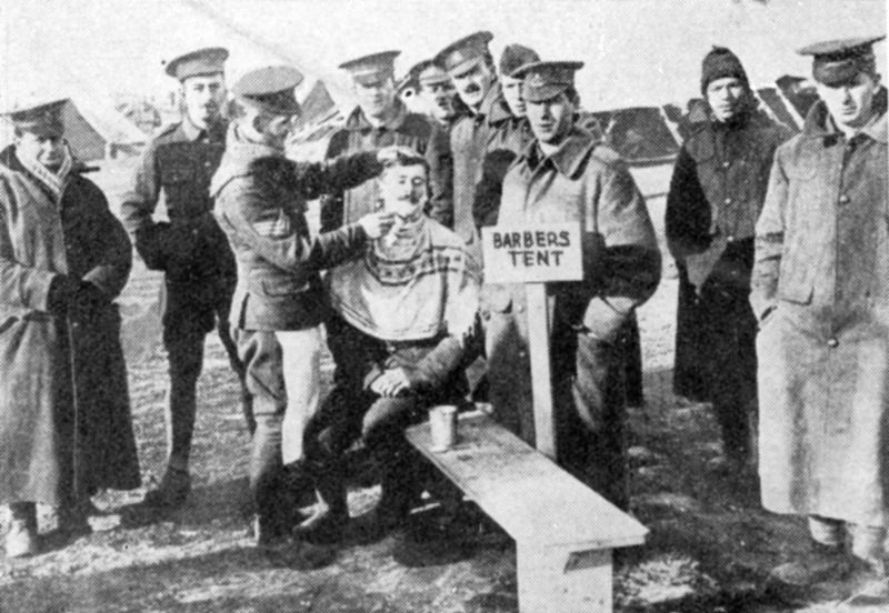 Historical Photos show Soldiers getting Haircuts during World War I WWI