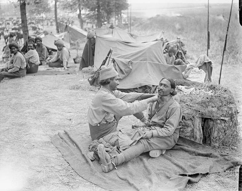 Historical Photos show Soldiers getting Haircuts during World War I WWI