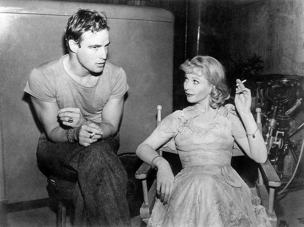 #10 Marlon Brando with British actress Vivien Leigh on the set of ‘A Streetcar Named Desire’, 1951.