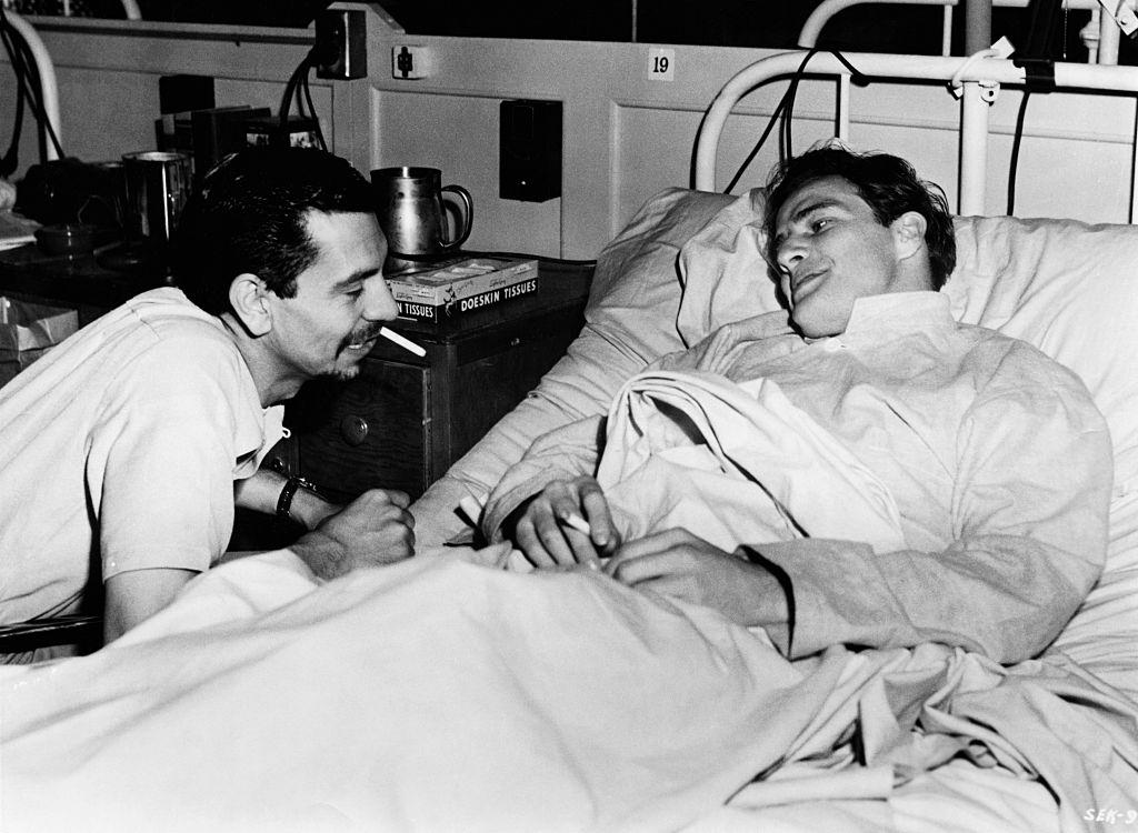 #28 Marlon Brando with Jack Webb in the movie ‘The Men’, 1950.