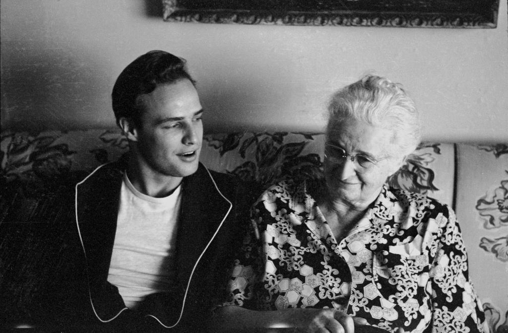 #18 Marlon Brando with his grandmother, Elizabeth Myers, 1949.