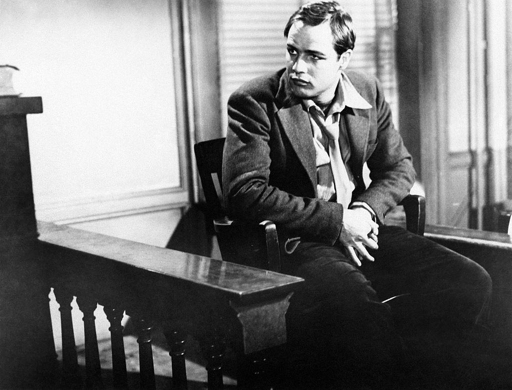 #47 Marlon Brando acting in the film On the Waterfront, 1954.