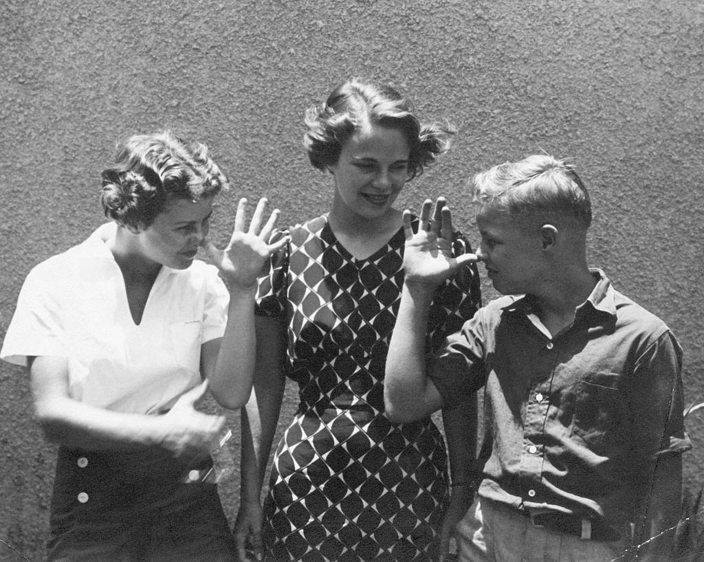 #2 Marlon Brando at age 13 with his siters, 1937.