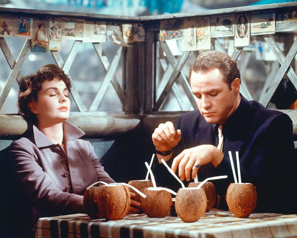 #43 Marlon Brand with Jean Simmons in the movie ‘Guys and Dolls’, 1955.