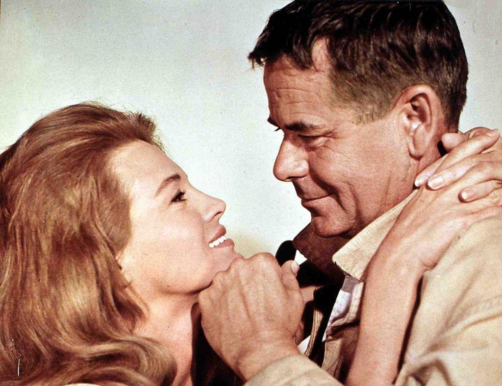 #74 Angie Dickinson with Chad Everett in ‘The Last Challenge’, 1967.