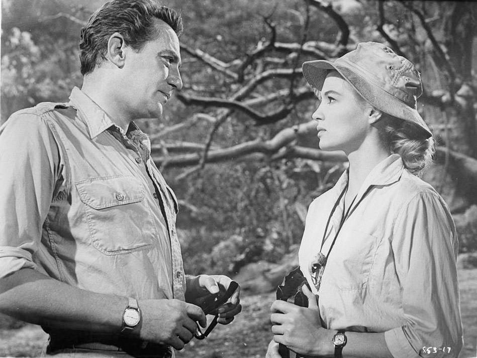 #17 Angie Dickinson with Peter Finch in the movie ‘The Sins of Rachel Cade’, 1958.