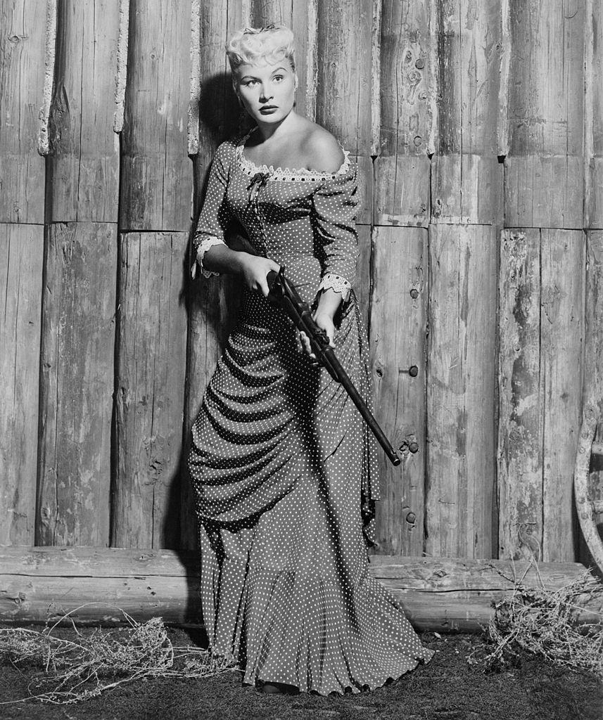 #14 Barbara Payton as Cathy Eversham in the western ‘Only the Valiant’, 1951.