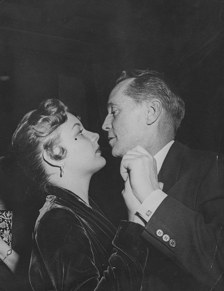 #18 Barbara Payton and Franchot Tone dancing at a night club in Hollywood, 1951.