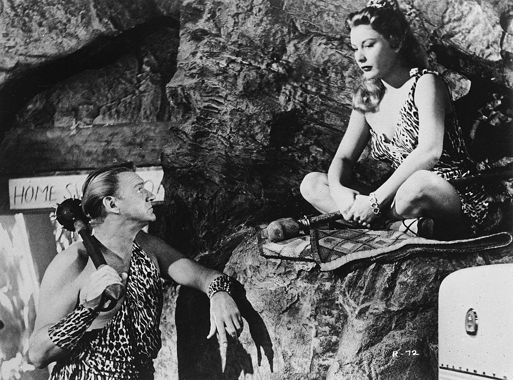 #51 Barbara Payton with Sunny Tufts in the movie ‘Run for the Hills’, 1953.